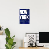 New York Blueprint City Map Poster Minimal ポスター (ホームオフィス)