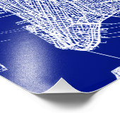 New York Blueprint Map Poster Coordinates Wall Art フォトプリント (角)