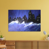 New York Blues Stretted Canvas Print キャンバスプリント (インサイチュ (リビング))