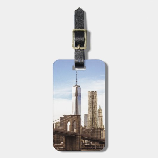 New York Brooklyn bridge ラゲッジタグ (正面縦)