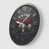 New York Buffalo ラージ壁時計 (傾斜)