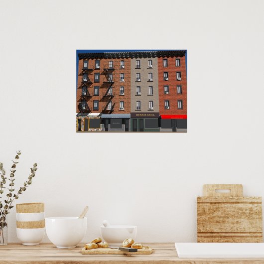 New York Buildings ポスター (キッチン)