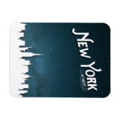 New York by night skyline – フレキシブルフォトマグネット マグネット (横)