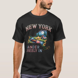 New York Camping Adventure | Wander Freely Nature  Tシャツ