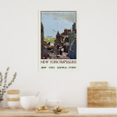 New York Central System Manhattan Skyscraper ポスター (キッチン)