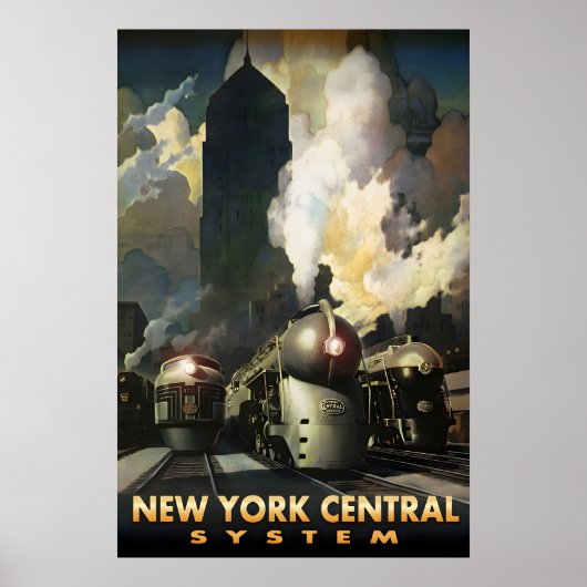 New York Central System Streamliners New Retro ポスター (正面)