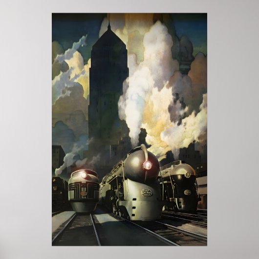 New York Central System Streamliners New Retro ポスター (正面)