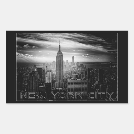 NEW YORK CITYスタンプ 長方形シール (正面)