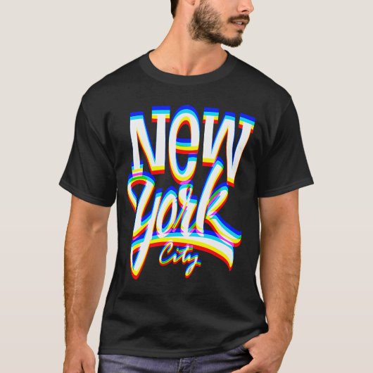 NEW YORK CITY クール TYPOGRAPHIC Tシャツ (正面)