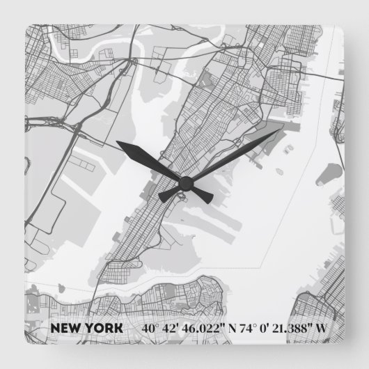 new york city スクエア壁時計 (正面)