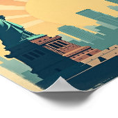 New York City –  10"x8" Art Deco Skyline Poster  ポスター (角)