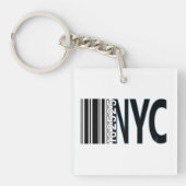 New York City 1625 Barcode Design キーホルダー (正面)