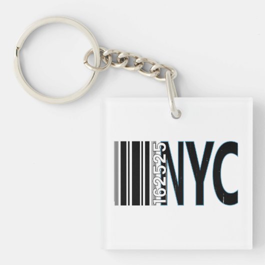 New York City 1625 Barcode Design キーホルダー (正面)