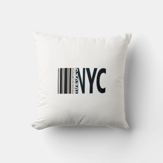 New York City 1625 Barcode Design クッション (正面)