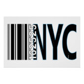 New York City 1625 Barcode Design ポスター (正面)
