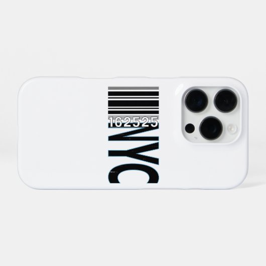 New York City 1625 Barcode Design iPhoneケース (裏面横)