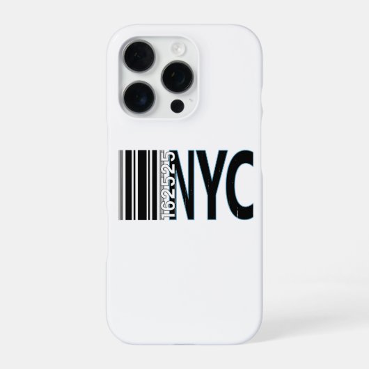 New York City 1625 Barcode Design iPhoneケース (裏面)