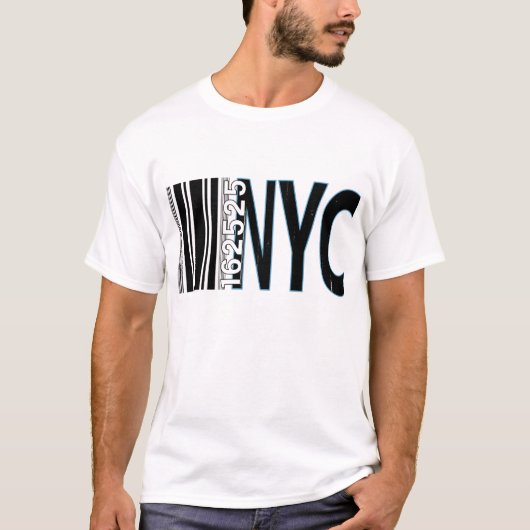 New York City 1625 Barcode Design Tシャツ (正面)