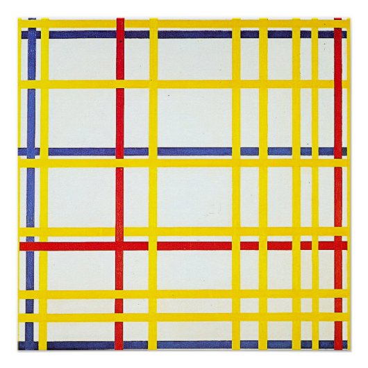 New York City 1 by Piet Mondrian ポスター (正面)