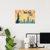 New York City –  24"x16" Art Deco Skyline Poster ポスター (ホームオフィス)