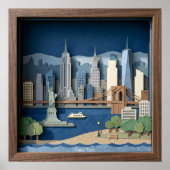 New York City America Layered Paper Art Diorama ポスター (正面)