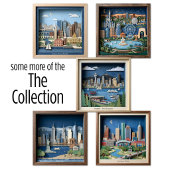 New York City America Layered Paper Art Diorama ポスター