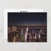 New York City at night - Hudson river view ポストカード (正面/裏面)