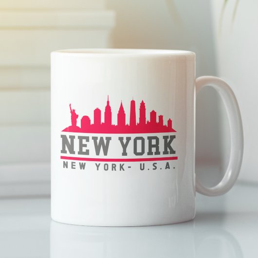 New York City Beautiful Fun Skyline コーヒーマグカップ