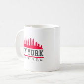New York City Beautiful Fun Skyline コーヒーマグカップ (正面左)