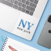 New York City Blue Modern Letter シール (ノートパソコンとiPhone)
