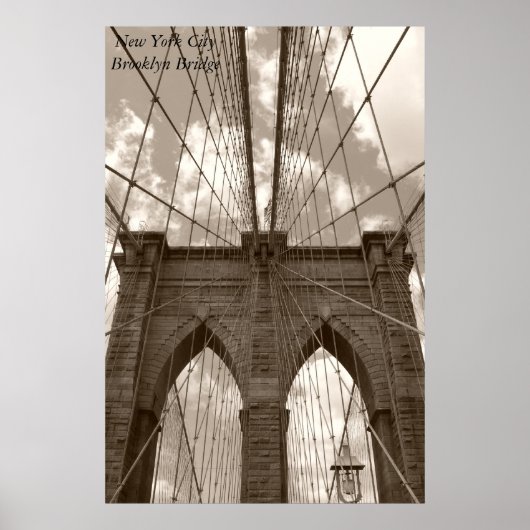 New York City Brooklyn Bridge ポスター (正面)