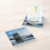 New York City Brooklyn Bridge Souvenir ガラスコースター (アングル)