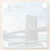 New York City Brooklyn Bridge Souvenir ガラスコースター (裏面)