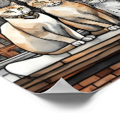 New York City Cats (watercolor) ポスター (角)