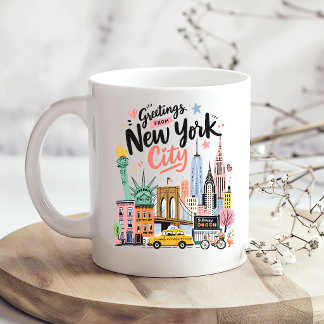 New York City Coffee NYC Skyline コーヒーマグカップ