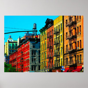 New York City "Columbus Ave" West Side ポスター
