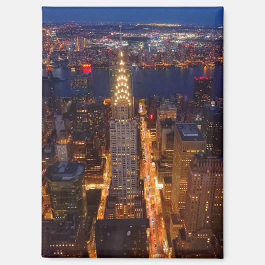 New York City - Crysler Building at night マグネット (正面)