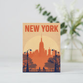 New York City Empire State Building Silhouette ポストカード (スタンド正面)