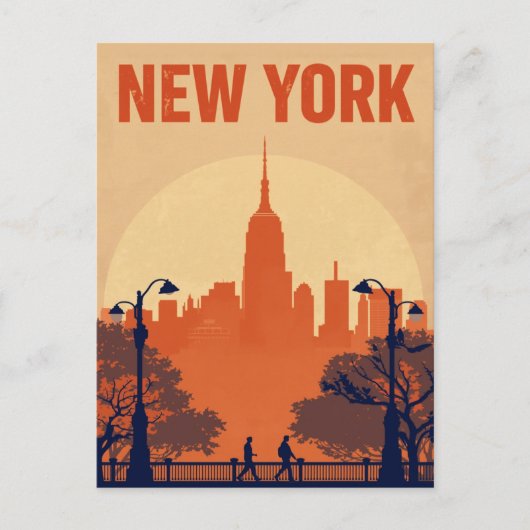 New York City Empire State Building Silhouette ポストカード (正面)