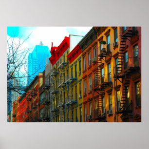 New York City "Hell's Kitchen District Street" ポスター