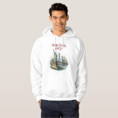 New York City – Iconic Statue & Skyline Hoodie パーカ (正面フル)