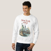 New York City – Iconic Statue & Skyline Sweatshirt スウェットシャツ (正面フル)