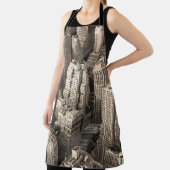 New York City Manhattan skyline aerial view black  エプロン (インサイチュ)