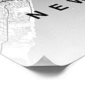 New York City Map NYC Contrast Wallart Poster Gift ポスター (角)
