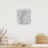 New York City Map NYC Contrast Wallart Poster Gift ポスター (キッチン)