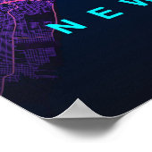 New York City Map NYC Neon Wall art Poster Gift ポスター (角)