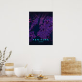 New York City Map NYC Neon Wall art Poster Gift ポスター (キッチン)