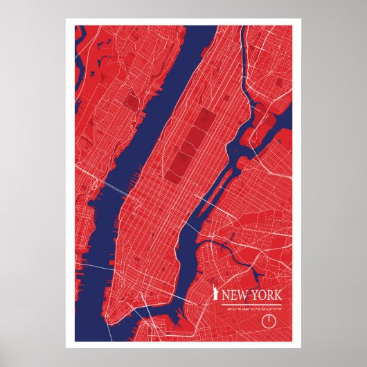 New York City Map Poster ポスター (正面)