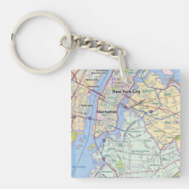 New York City Metro Area Wall Map キーホルダー