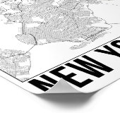 New York City Minimalist Map Art Poster ポスター (角)